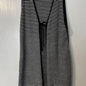 Black and White Striped Sleeveless Top